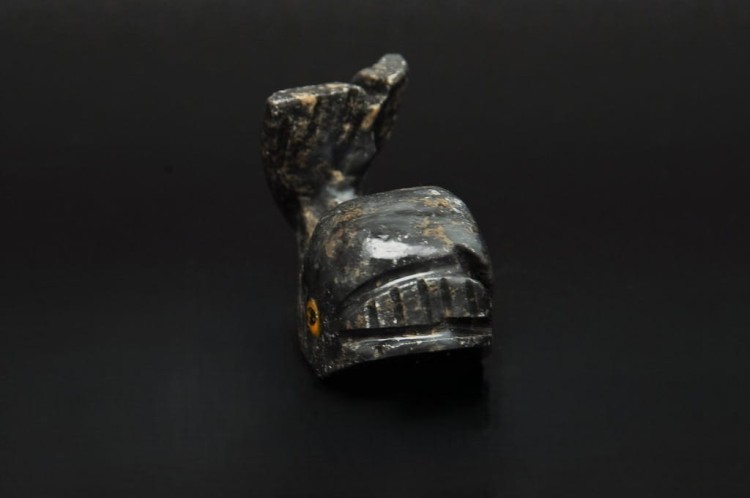 * STEATYT KAMIEŃ MYDLANY PERU WIELORYB CIEMNA BARWA FIGURKA NR 79 *