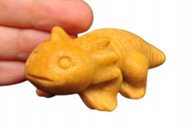 * ŻÓŁTY JASPIS FIGURKA AKSOLOTL AMBYSTOMA MEKSYKAŃSKA PIĘKNA BARWA NR 5 *