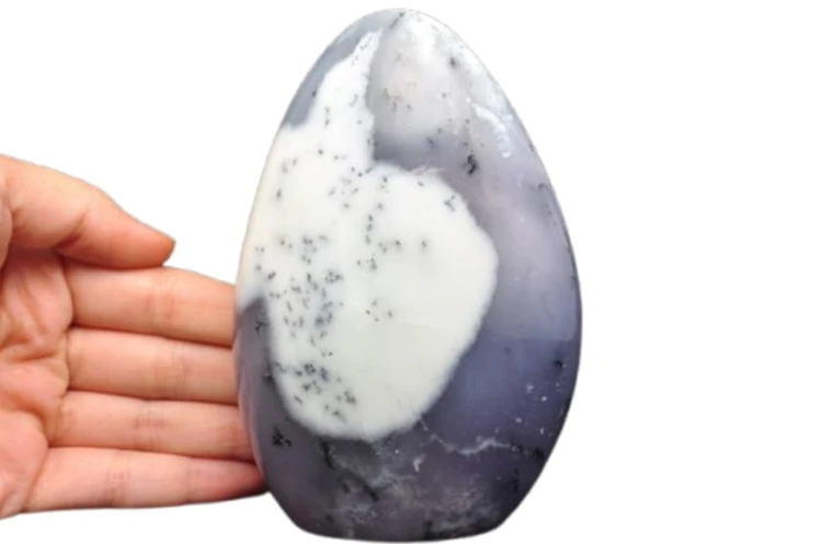 * OPAL DENDRYTYCZNY DENDRYTOWY ELEGANCKI BIAŁO SZARY MINERAŁ NR 1 *