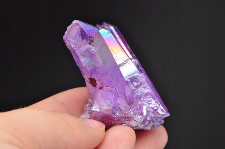 * KWARC FIOLETOWY KRYSZTAŁ GÓRSKI PURPLE AURA BRAZYLIA ZROST NR 4 *