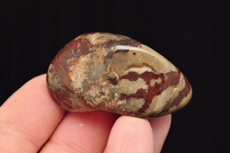 * JASPIS ZEBRA RPA KAMIEŃ NATURALNY MINERAŁ CIEMNA BARWA NR 4 *