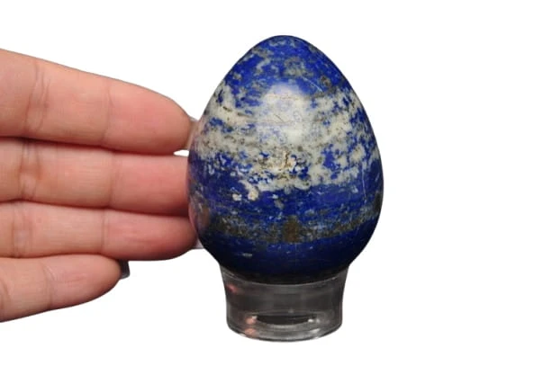 * LAPIS LAZULI AFGANISTAN JAJKO ŚLICZNE DROBINKI ZŁOTY PIRYT MINERAŁ EGG51