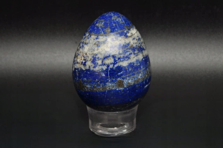 * LAPIS LAZULI AFGANISTAN JAJKO ŚLICZNE DROBINKI ZŁOTY PIRYT MINERAŁ EGG51