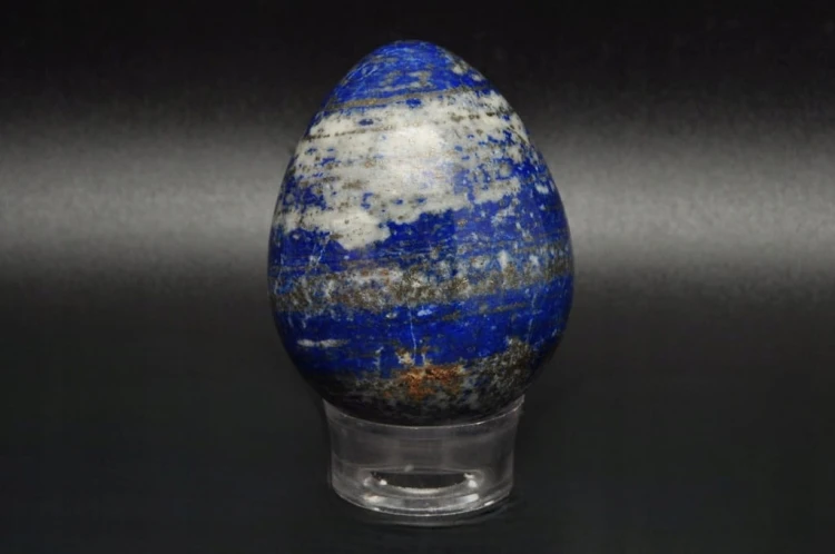 * LAPIS LAZULI AFGANISTAN JAJKO ŚLICZNE DROBINKI ZŁOTY PIRYT MINERAŁ EGG51