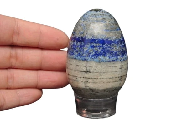 * LAPIS LAZULI AFGANISTAN JAJKO CUDOWNY WZÓR INTERESUJĄCY PRZEKRÓJ NR EGG56