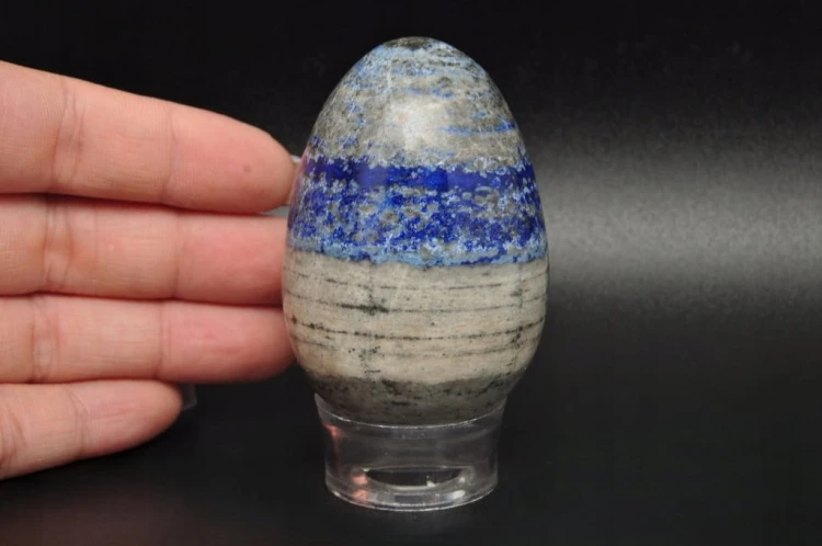 * LAPIS LAZULI AFGANISTAN JAJKO CUDOWNY WZÓR INTERESUJĄCY PRZEKRÓJ NR EGG56
