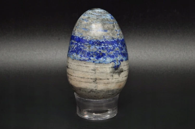 * LAPIS LAZULI AFGANISTAN JAJKO CUDOWNY WZÓR INTERESUJĄCY PRZEKRÓJ NR EGG56