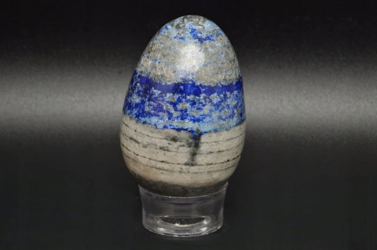 * LAPIS LAZULI AFGANISTAN JAJKO CUDOWNY WZÓR INTERESUJĄCY PRZEKRÓJ NR EGG56