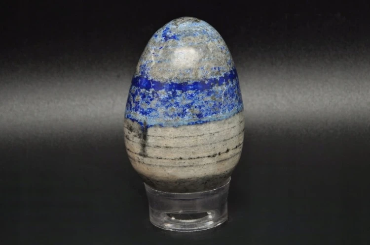 * LAPIS LAZULI AFGANISTAN JAJKO CUDOWNY WZÓR INTERESUJĄCY PRZEKRÓJ NR EGG56