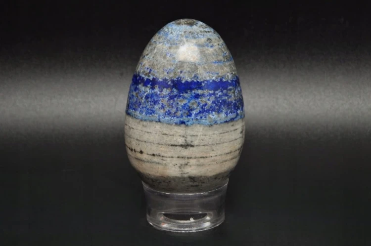 * LAPIS LAZULI AFGANISTAN JAJKO CUDOWNY WZÓR INTERESUJĄCY PRZEKRÓJ NR EGG56