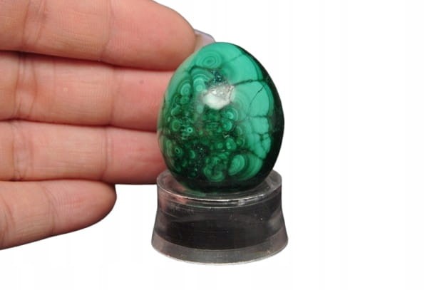 * MALACHIT KONGO JAJKO CUDOWNY MINERAŁ NATURALNY PIĘKNY PRZEKRÓJ NR EGG64