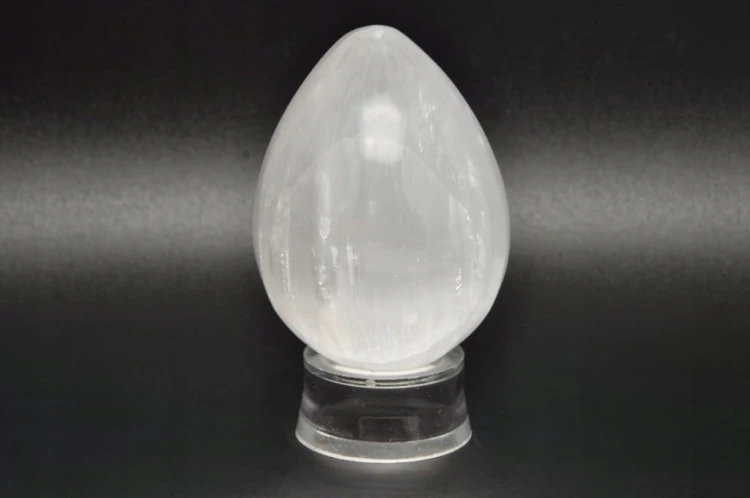 * SELENIT GIPS MAROKO JAJKO POLEROWANY SZLIFOWANY MINERAŁ NR EGG107 *