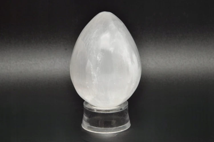 * SELENIT GIPS MAROKO JAJKO POLEROWANY SZLIFOWANY MINERAŁ NR EGG107 *