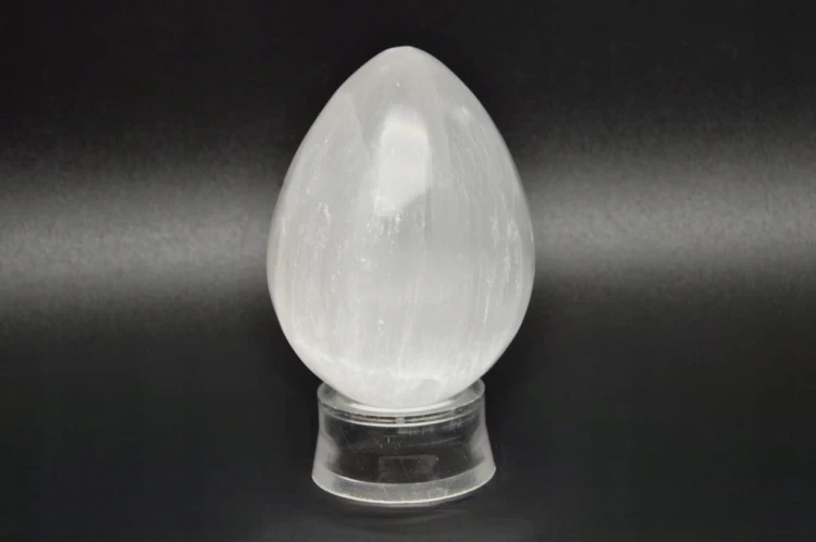 * SELENIT GIPS MAROKO JAJKO POLEROWANY SZLIFOWANY MINERAŁ NR EGG107 *