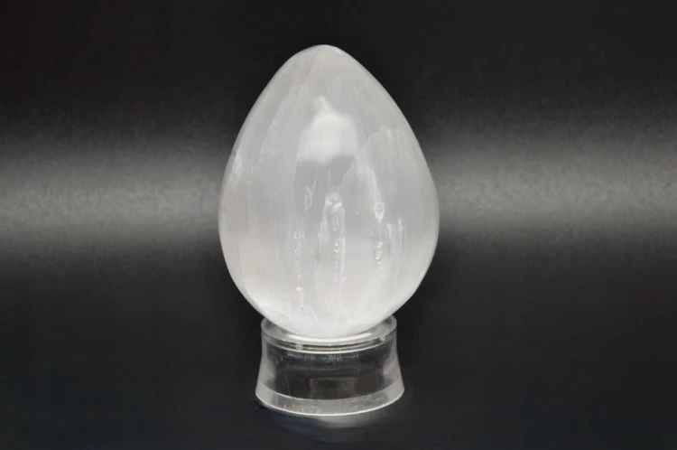 * SELENIT GIPS MAROKO JAJKO POLEROWANY SZLIFOWANY MINERAŁ NR EGG107 *