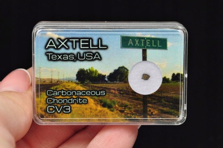 * METEORYT AXTELL TEXAS USA METEORYT CHONDRYTOWY WĘGLISTY CV3 KOLEKCJA 11 *