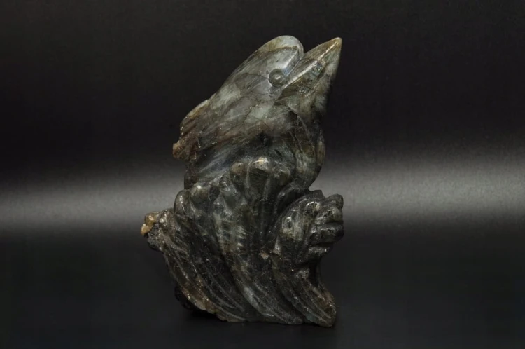 * LABRADORYT MADAGASKAR FIGURKA RZEŹBA DELFIN PIĘKNIE WYPOLEROWANY NR 5 *