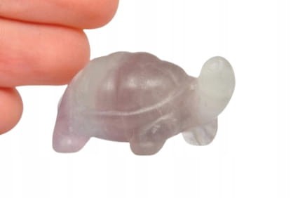 * FLUORYT ŚLICZNA MAŁA FIGURKA ŻÓŁW PASTELOWA BARWA NR 10 *