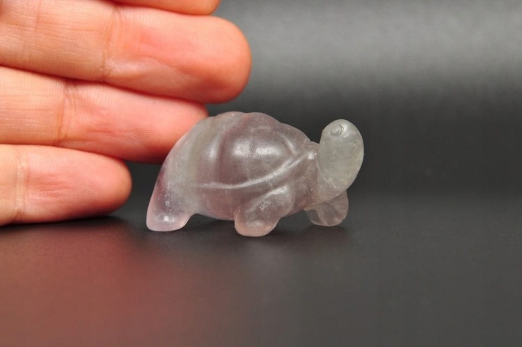 * FLUORYT ŚLICZNA MAŁA FIGURKA ŻÓŁW PASTELOWA BARWA NR 10 *