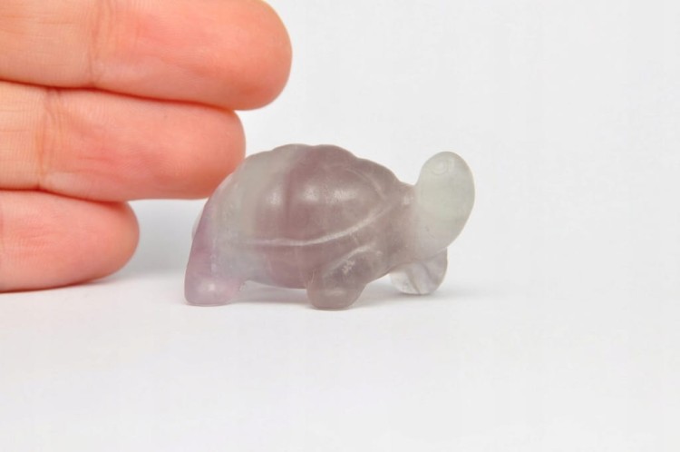 * FLUORYT ŚLICZNA MAŁA FIGURKA ŻÓŁW PASTELOWA BARWA NR 10 *