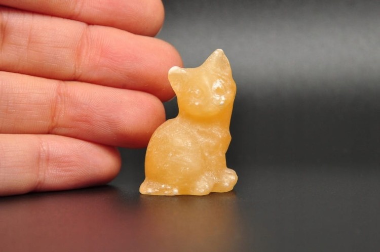 * KALCYT ŻÓŁTY PIĘKNA FIGURKA KOT NATURALNY MINERAŁ NR 1 *
