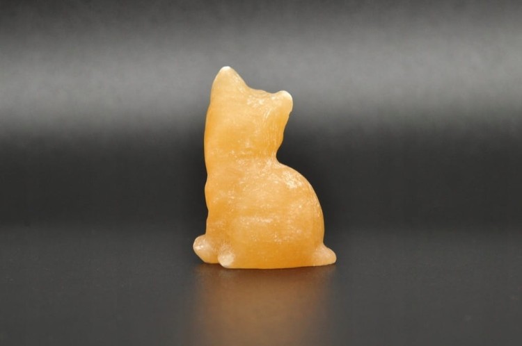 * KALCYT ŻÓŁTY PIĘKNA FIGURKA KOT NATURALNY MINERAŁ NR 1 *