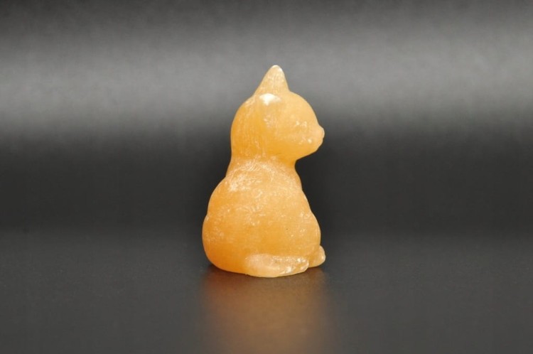 * KALCYT ŻÓŁTY PIĘKNA FIGURKA KOT NATURALNY MINERAŁ NR 1 *