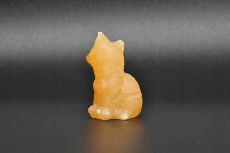 * KALCYT ŻÓŁTY PIĘKNA FIGURKA KOT NATURALNY MINERAŁ NR 1 *