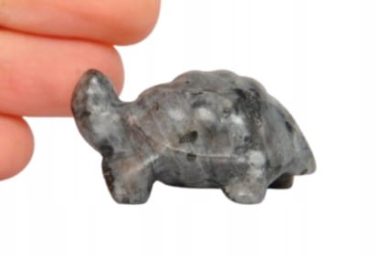 * LARVIKIT WYJĄTKOWY OKAZ PIĘKNA FIGURKA ŻÓŁW ŚLICZNA POŚWIATA NR 9 *