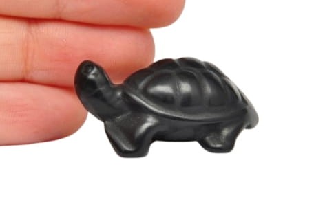 * ONYKS UROCZA MAŁA FIGURKA ŻÓŁW CZARNA BARWA CIEKAWY OKAZ NR 4 *