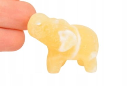 * KALCYT ŻÓŁTY PIĘKNA FIGURKA SŁOŃ UROKLIWY PREZENT NR 5 *