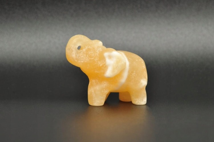 * KALCYT ŻÓŁTY PIĘKNA FIGURKA SŁOŃ UROKLIWY PREZENT NR 5 *