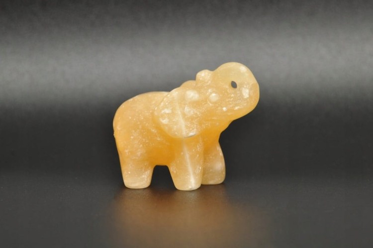 * KALCYT ŻÓŁTY PIĘKNA FIGURKA SŁOŃ UROKLIWY PREZENT NR 5 *