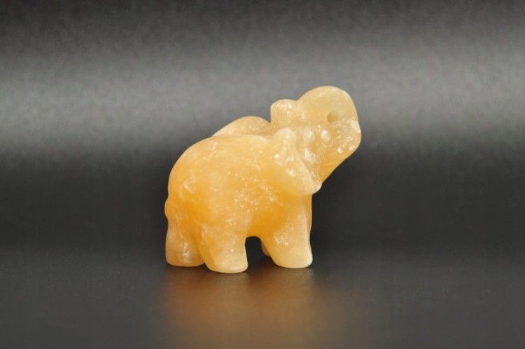 * KALCYT ŻÓŁTY PIĘKNA FIGURKA SŁOŃ UROKLIWY PREZENT NR 5 *