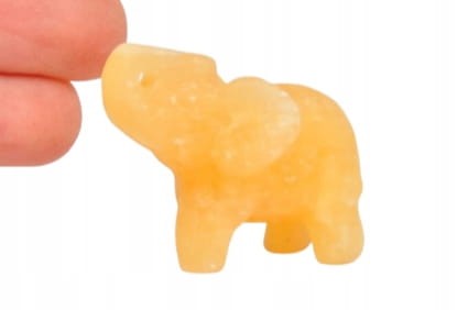 * KALCYT ŻÓŁTY MAŁA FIGURKA SŁOŃ PIĘKNA PASTELOWA BARWA NR 3 *