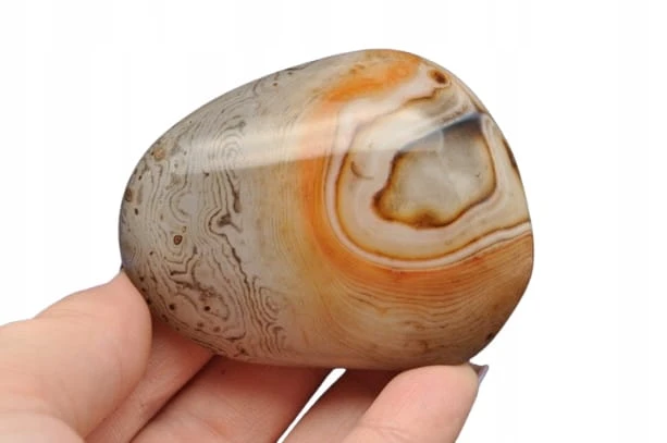* AGAT SARDONYKS SARDONYX PALM STONE MADAGASKAR EKSTRA WZÓR MINERAŁ GAT01 *
