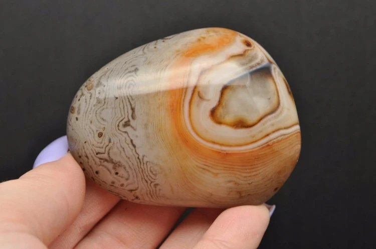 * AGAT SARDONYKS SARDONYX PALM STONE MADAGASKAR EKSTRA WZÓR MINERAŁ GAT01 *