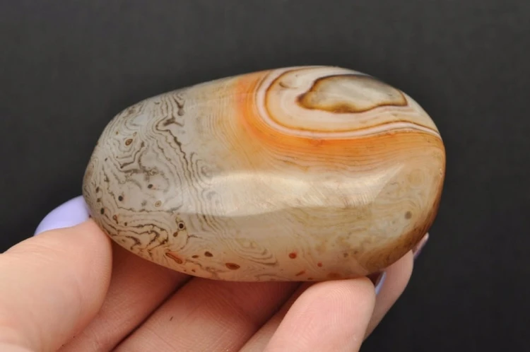 * AGAT SARDONYKS SARDONYX PALM STONE MADAGASKAR EKSTRA WZÓR MINERAŁ GAT01 *