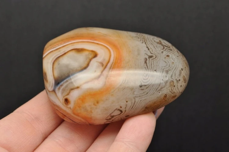 * AGAT SARDONYKS SARDONYX PALM STONE MADAGASKAR EKSTRA WZÓR MINERAŁ GAT01 *