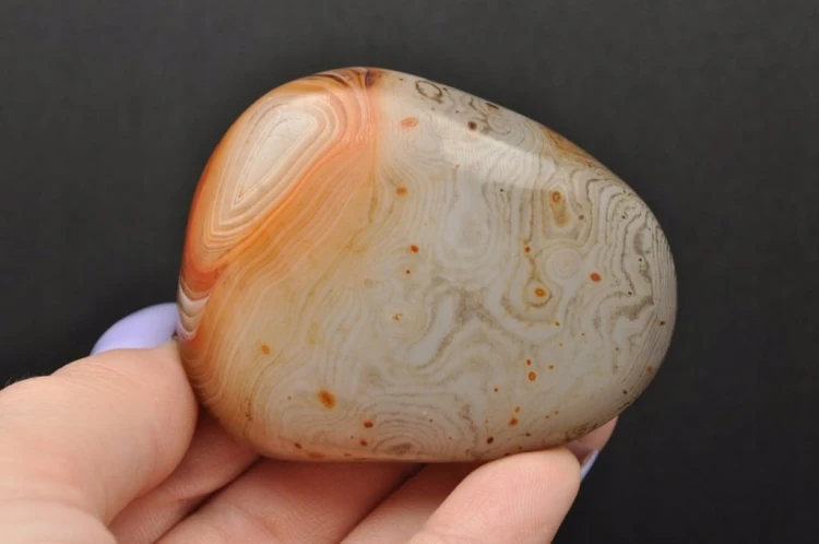 * AGAT SARDONYKS SARDONYX PALM STONE MADAGASKAR EKSTRA WZÓR MINERAŁ GAT01 *