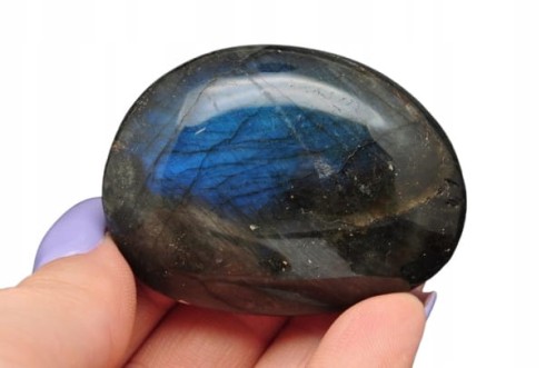 * LABRADORYT MADAGASKAR PALM STONE NIEBIESKI POŁYSK DO MASAŻU NR LA03 *