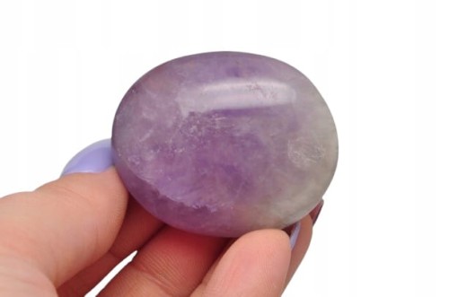 * AMETYST MADAGASKAR PALM STONE FIOLETOWY OKAZ DO MASAŻU NR AG10 *