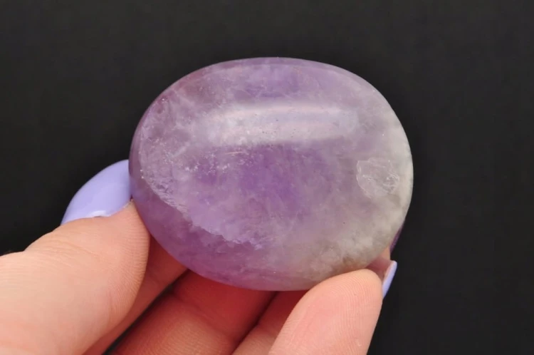 * AMETYST MADAGASKAR PALM STONE FIOLETOWY OKAZ DO MASAŻU NR AG10 *