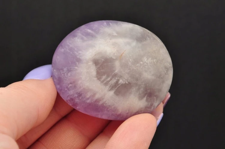 * AMETYST MADAGASKAR PALM STONE FIOLETOWY OKAZ DO MASAŻU NR AG10 *