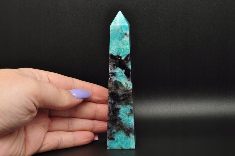 * AMAZONIT MADAGASKAR OBELISK WIEŻA SZLIFOWANY KAMIEŃ DO KOLEKCJI NR 2 *