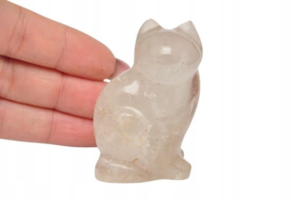 * KRYSZTAŁ GÓRSKI MADAGASKAR FIGURKA RZEŹBA KOT INTERESUJĄCY PRZEKRÓJ NR 1