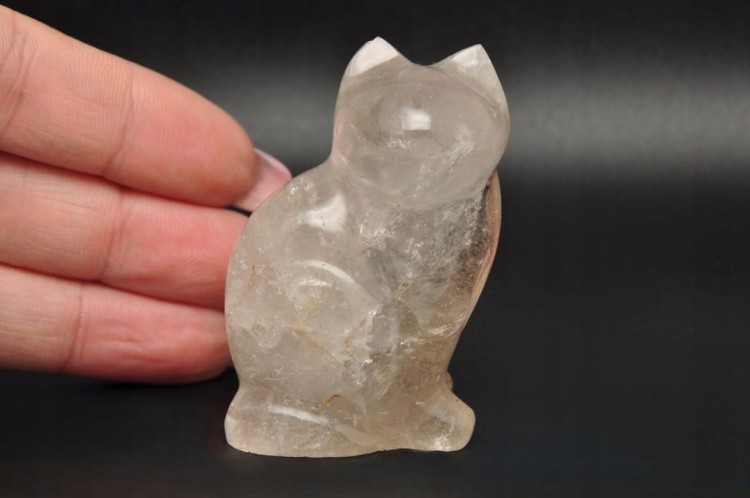 * KRYSZTAŁ GÓRSKI MADAGASKAR FIGURKA RZEŹBA KOT INTERESUJĄCY PRZEKRÓJ NR 1