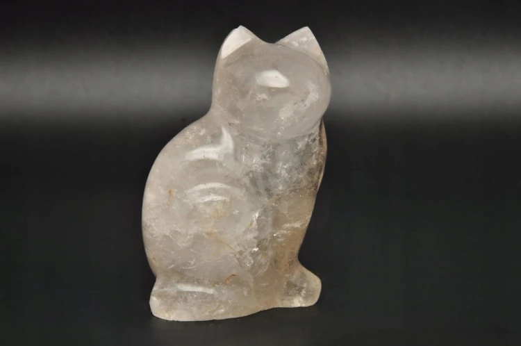 * KRYSZTAŁ GÓRSKI MADAGASKAR FIGURKA RZEŹBA KOT INTERESUJĄCY PRZEKRÓJ NR 1