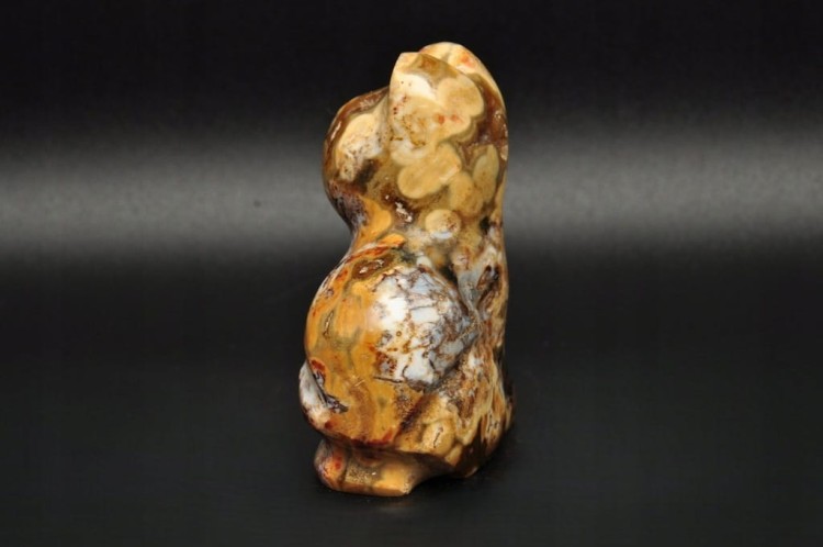 * JASPIS OCEANICZNY ORBIKULARNY KOT FIGURKA RZEŹBA MINERAŁ NATURALNY NR 2 *