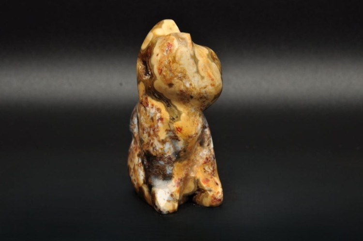 * JASPIS OCEANICZNY ORBIKULARNY KOT FIGURKA RZEŹBA MINERAŁ NATURALNY NR 2 *